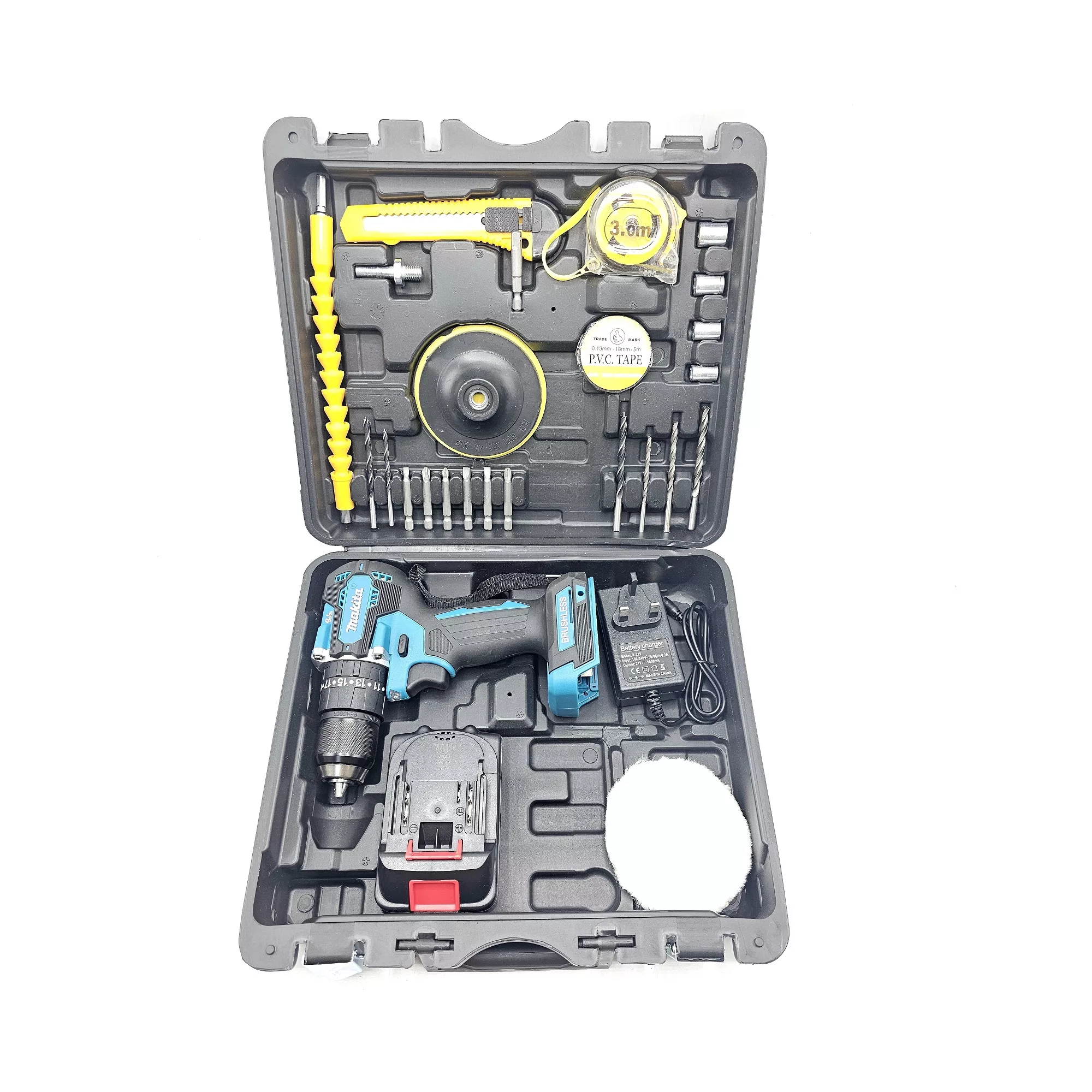 دریل چکشی صنعتی  مدل براشلس کد 1 مجموعه 27 عددی