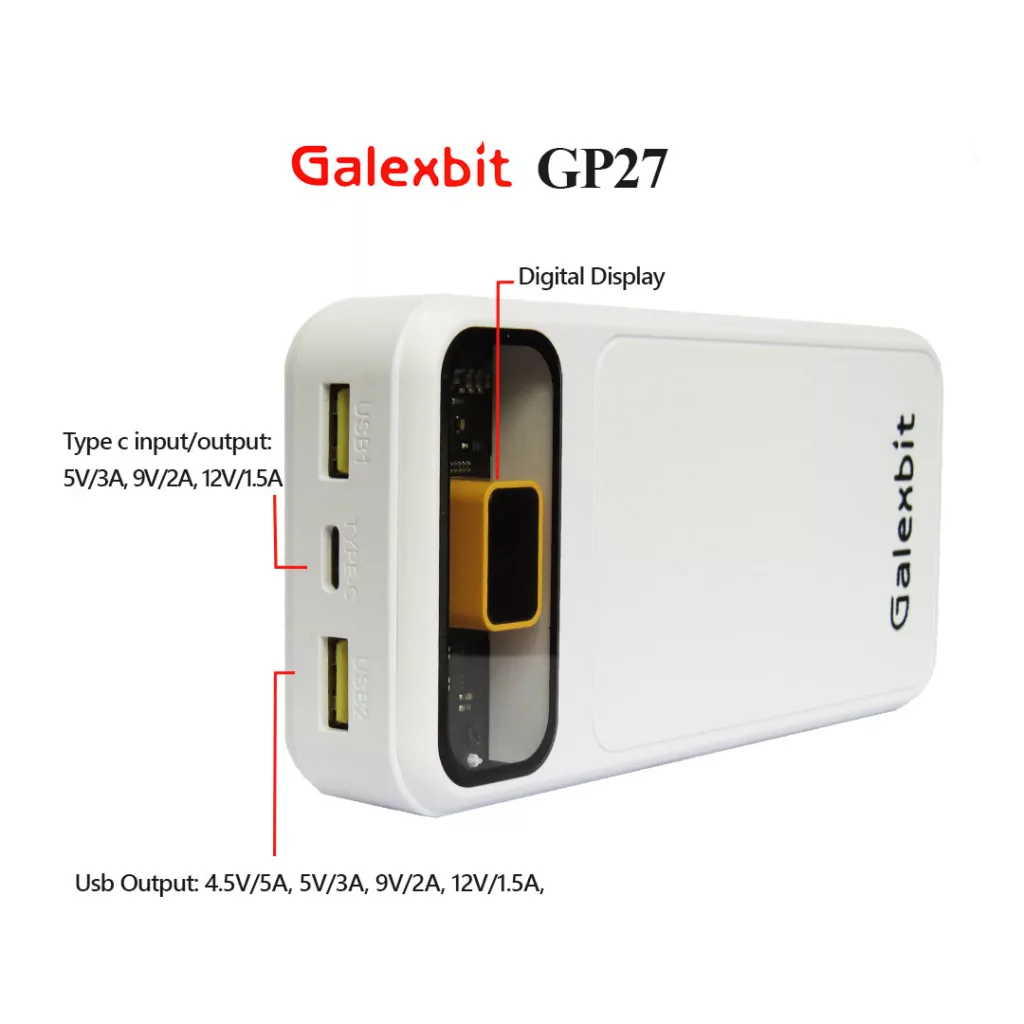 پاوربانک گلکسبیت مدل GP27 PD ظرفیت 20000 میلی آمپر ساعت