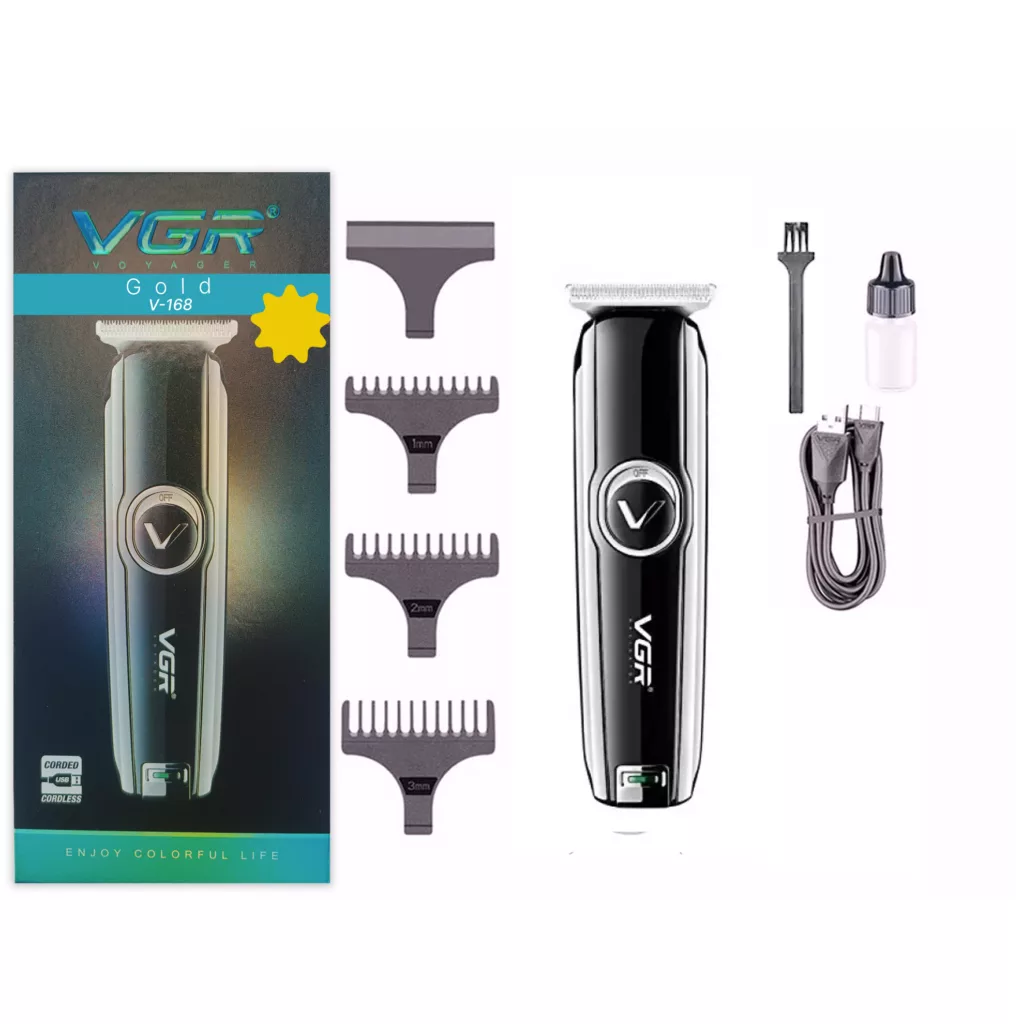 ماشین اصلاح موی سر و صورت شارژی وی جی ار مدل V-168(gold)