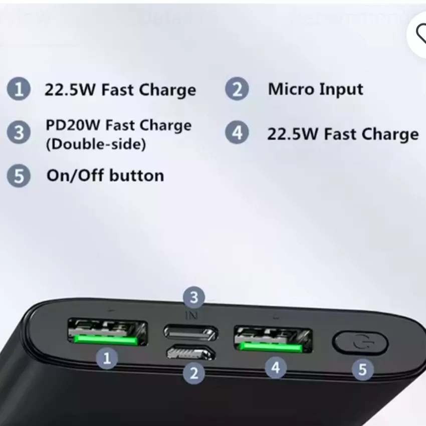 پاوربانک مسکو مدل K100 ظرفیت 10000میلی آمپرساعت