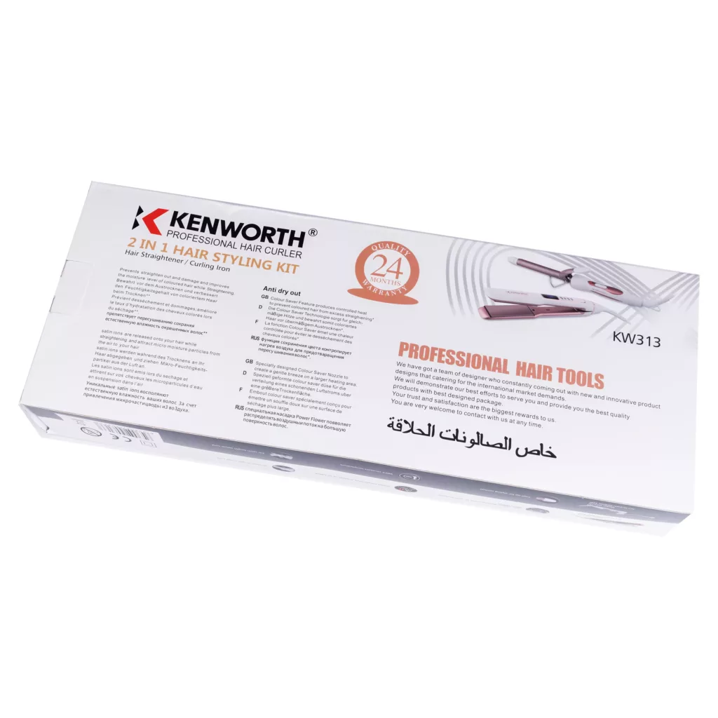 اتو مو کنورث مدل kw313 به همراه فر کننده مو