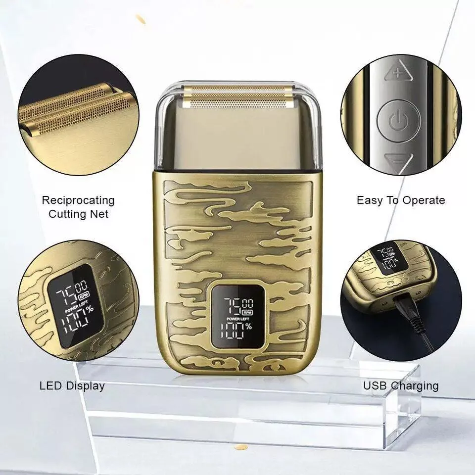 ماشین اصلاح موی صورت و بدن کیمی مدل KM-870، اصلاح به صورت صفر زن، ضد آب، نمایشگر LED، منبع انرژی با باتری قابل شارژ، تکنولوژی اصلاح به صورت شیو فویلی، مدت زمان شارژ 90 دقیقه و مدت زمان استفاده پس از شارژ 90 دقیقه، به‌همراه کابل شارژ USB، برس، روغن