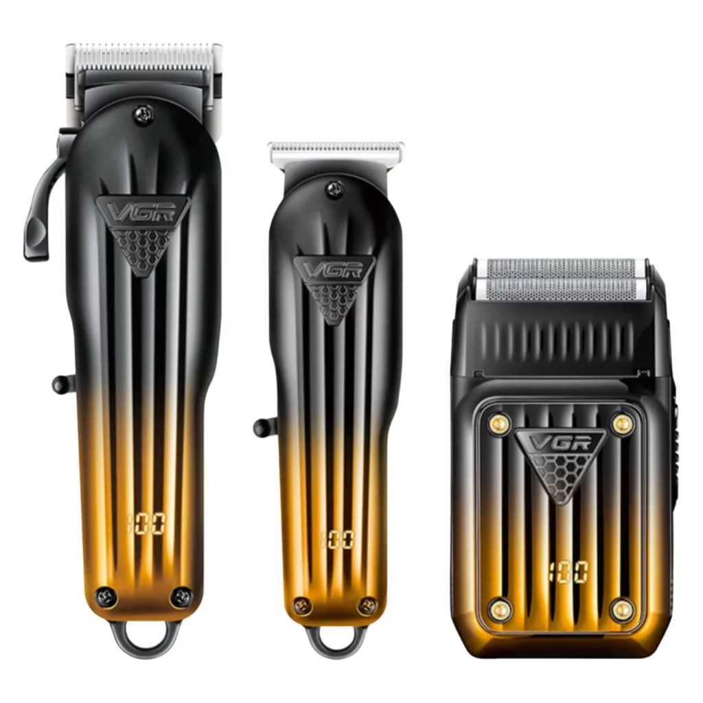 ماشین اصلاح موی سر و صورت شارژی وی جی ار مدل V-644 مجموعه سه عددی