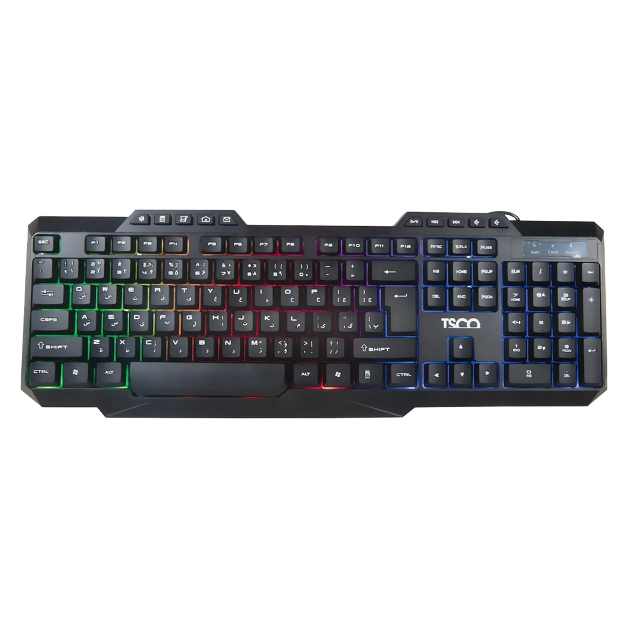 کیبورد تسکو مدل TK 8019، سوئیچ ممبران، Full-size، نورپردازی LED RGB