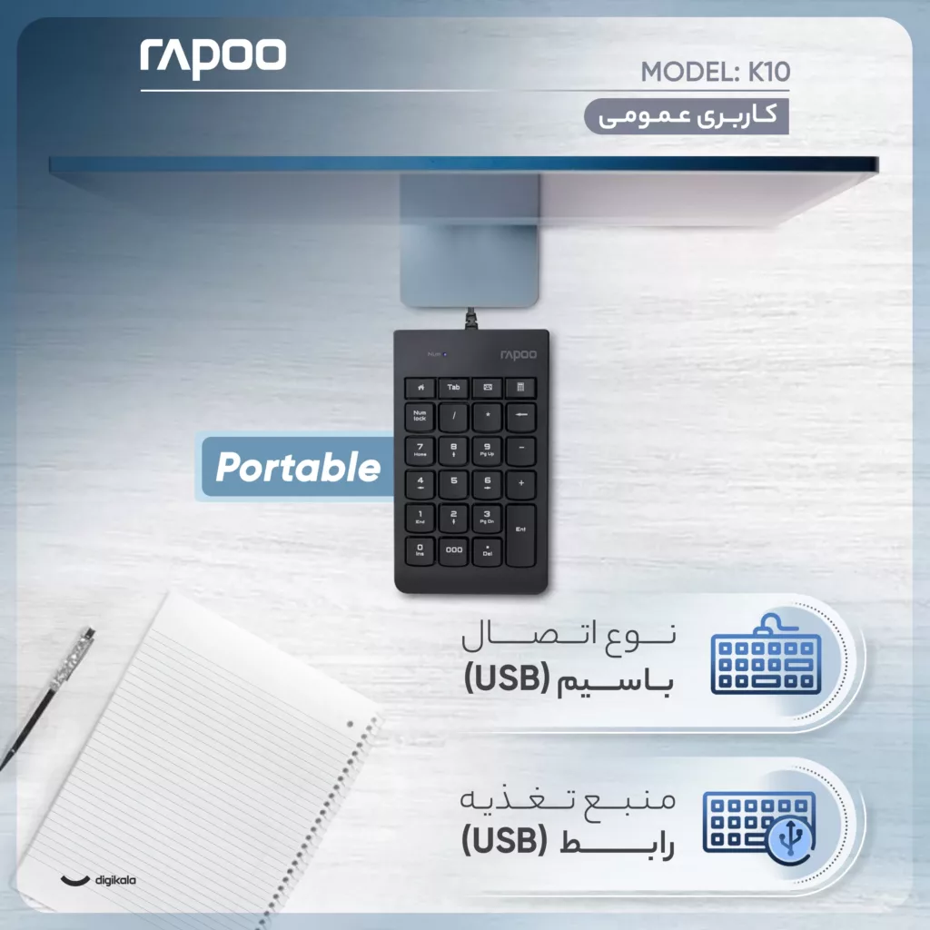 کیبورد اعداد رپو مدل K10، سوئیچ ممبران