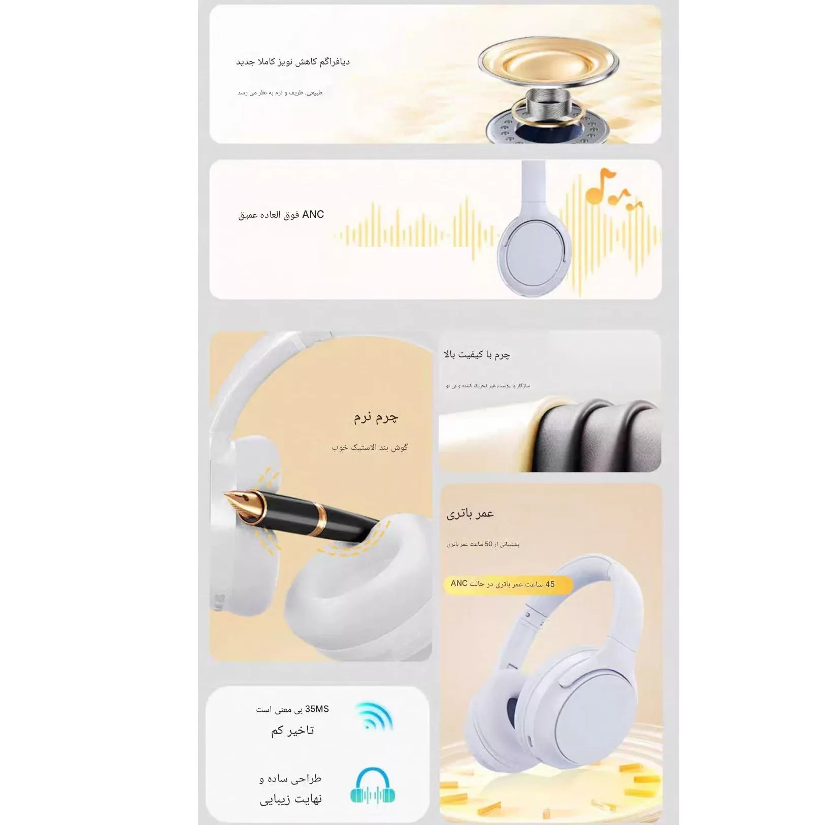 هدست بلوتوثی دوپریم مدل Uenjoy P9 ANC