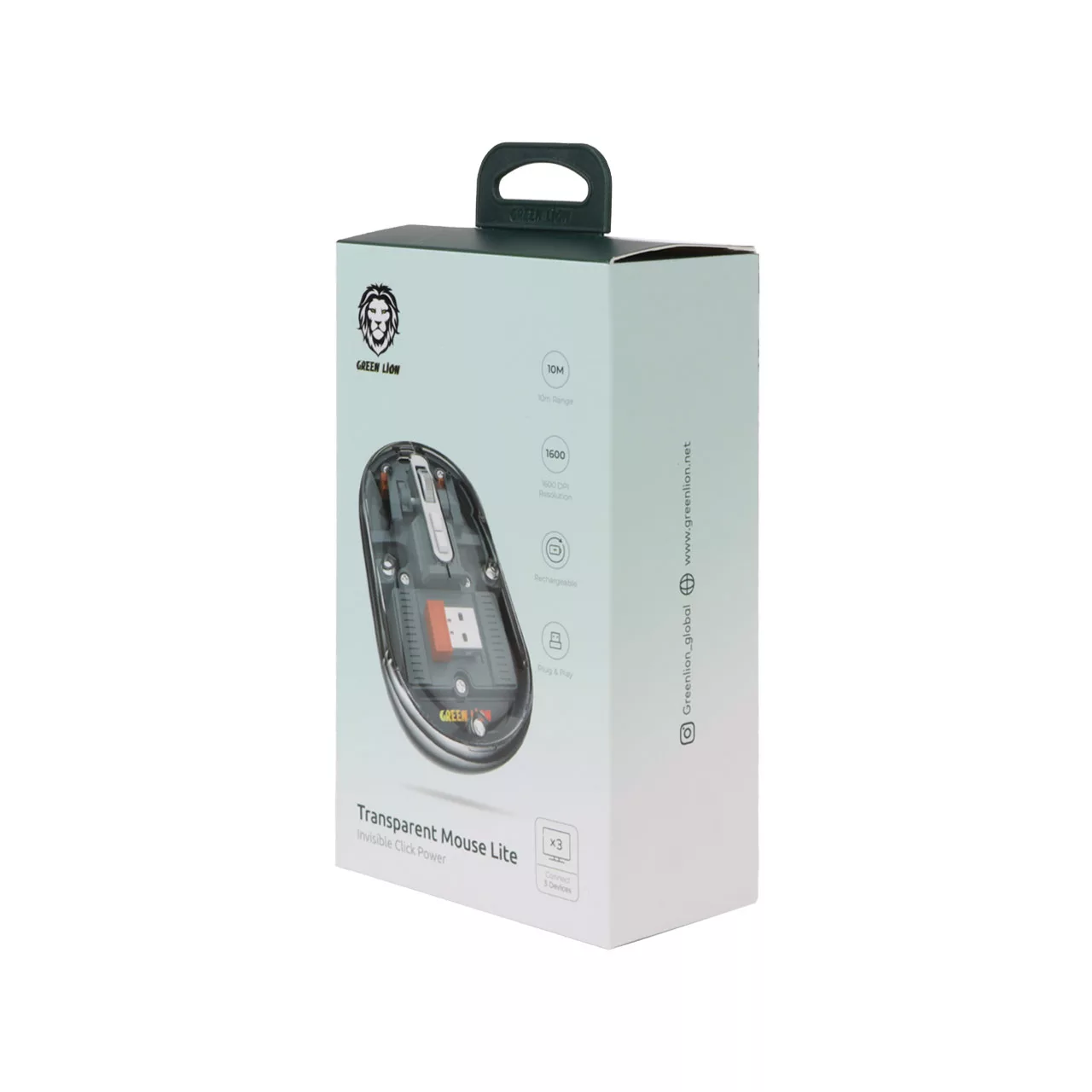 ماوس بی سیم گرین لاین مدل TRANSPARENT MOUSE LITE