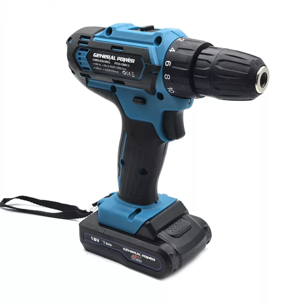 دریل پیچ گوشتی شارژی سه نظام 10 میلی متری 18 ولت جنرال پاور مدل 25N.M مجموعه 28 عددی