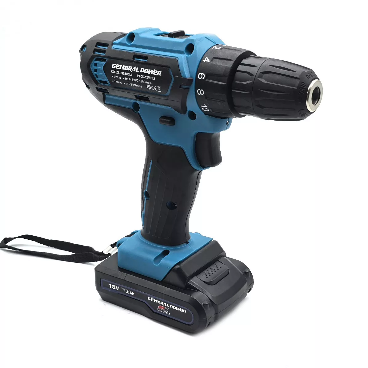 دریل پیچ گوشتی شارژی سه نظام 10 میلی متری 18 ولت جنرال پاور مدل 25N.M مجموعه 28 عددی