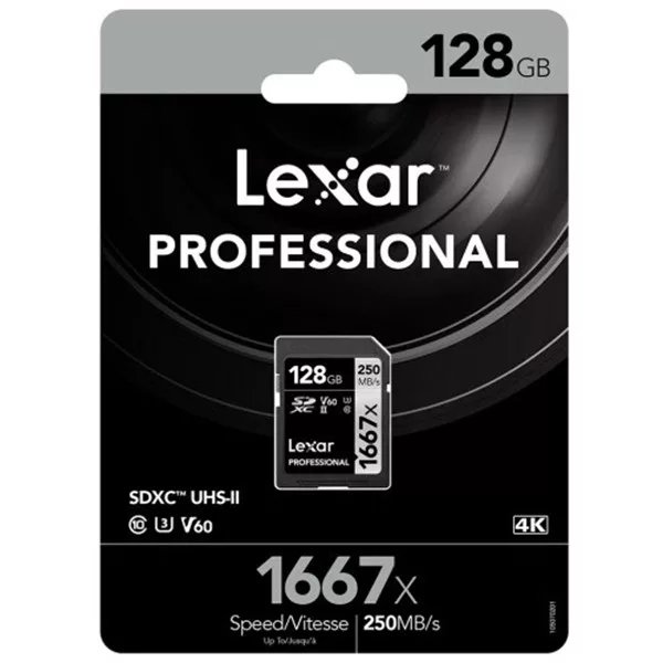 کارت حافظه SDXC لکسار مدل Professional کلاس 10 استاندارد UHS-II U3 سرعت 250MBps ظرفیت 128 گیگابایت