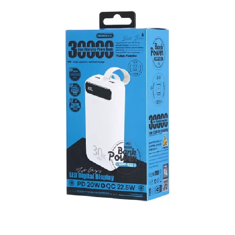 پاوربانک ریمکس 30000 میلی آمپر ساعت مدل RPP-522