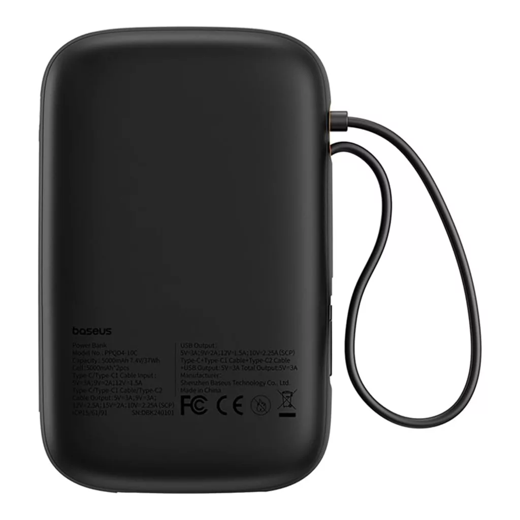 پاوربانک 30 وات بیسوس مدل QPow2 ظرفیت 20000 میلی آمپر ساعت