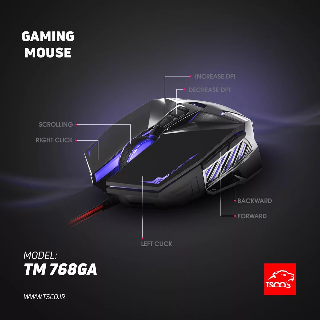 ماوس گیمینگ تسکو مدل TM 768GA