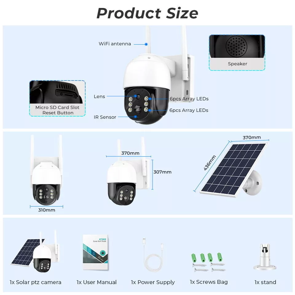 دوربین مداربسته تحت شبکه مدل V380 Pro Solar