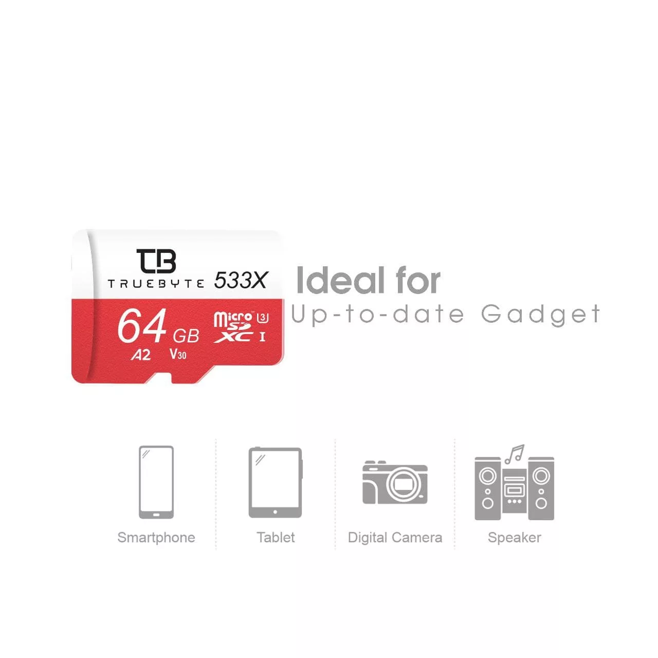 کارت حافظه microSD HC تروبایت مدل 533X-A1- V30 کلاس 10 استاندارد UHS-I U3 سرعت 80MBps ظرفیت 64 گیگابایت بسته 5 عددی