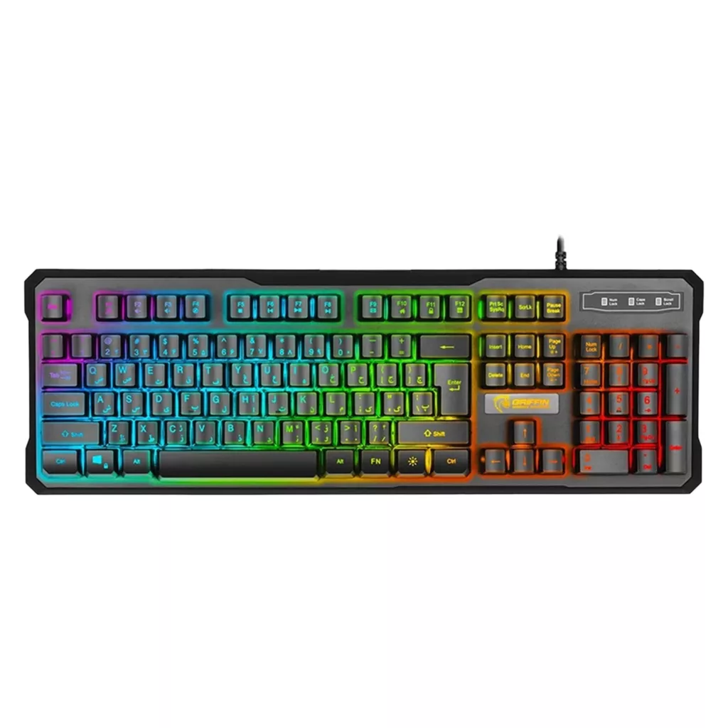 کیبورد گیمینگ گرین مدل GK601-RGB، سوییچ نیمه مکانیکال، Full-Size، نورپردازی RGB