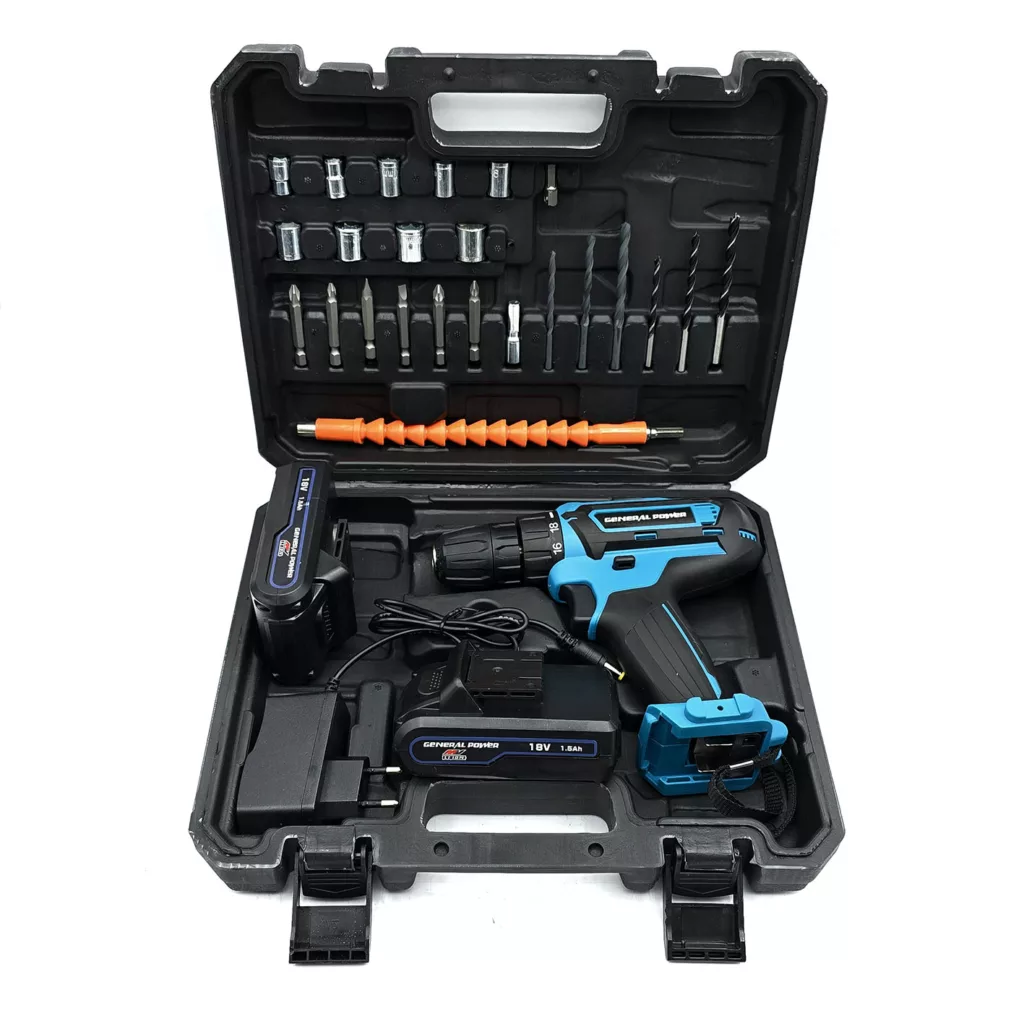 دریل پیچ گوشتی شارژی سه نظام 10 میلیمتری 18 ولت جنرال پاور مدل 18V
