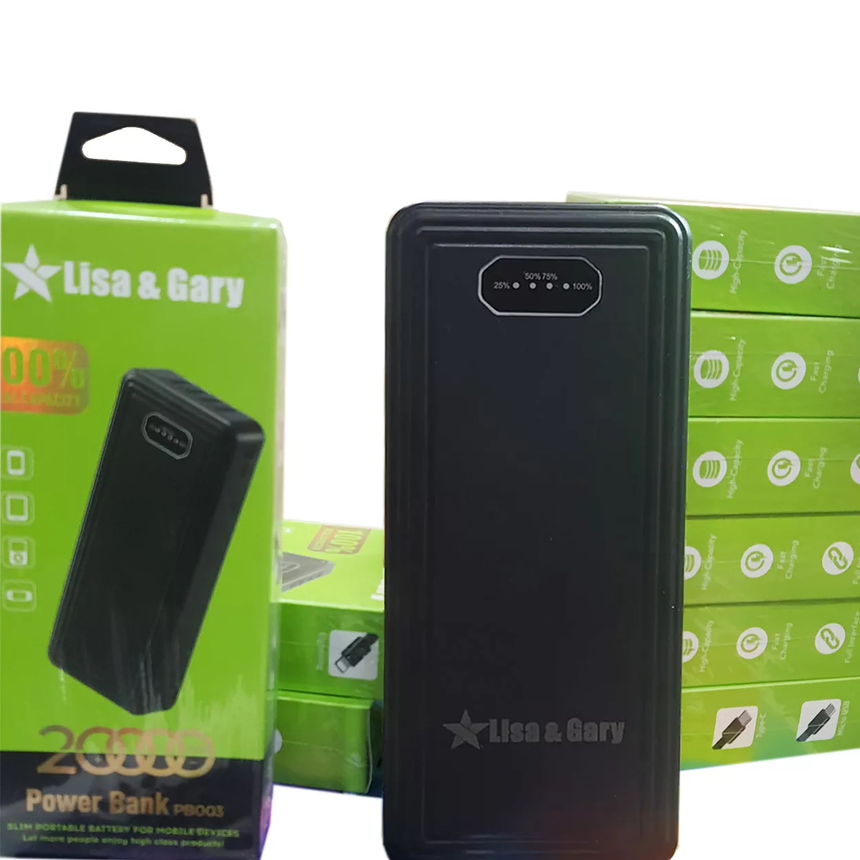 پاور بانک لیزا و گری مدل PB003 ظرفیت 20000 میلی آمپرساعت