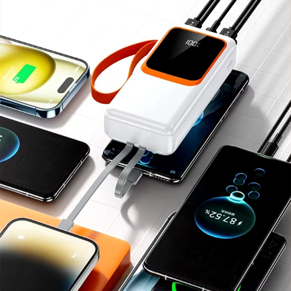 پاوربانک پی زد ایکس مدل V28 Fast Charge 22.5W Cabled ظرفیت 30000 میلی آمپر ساعت