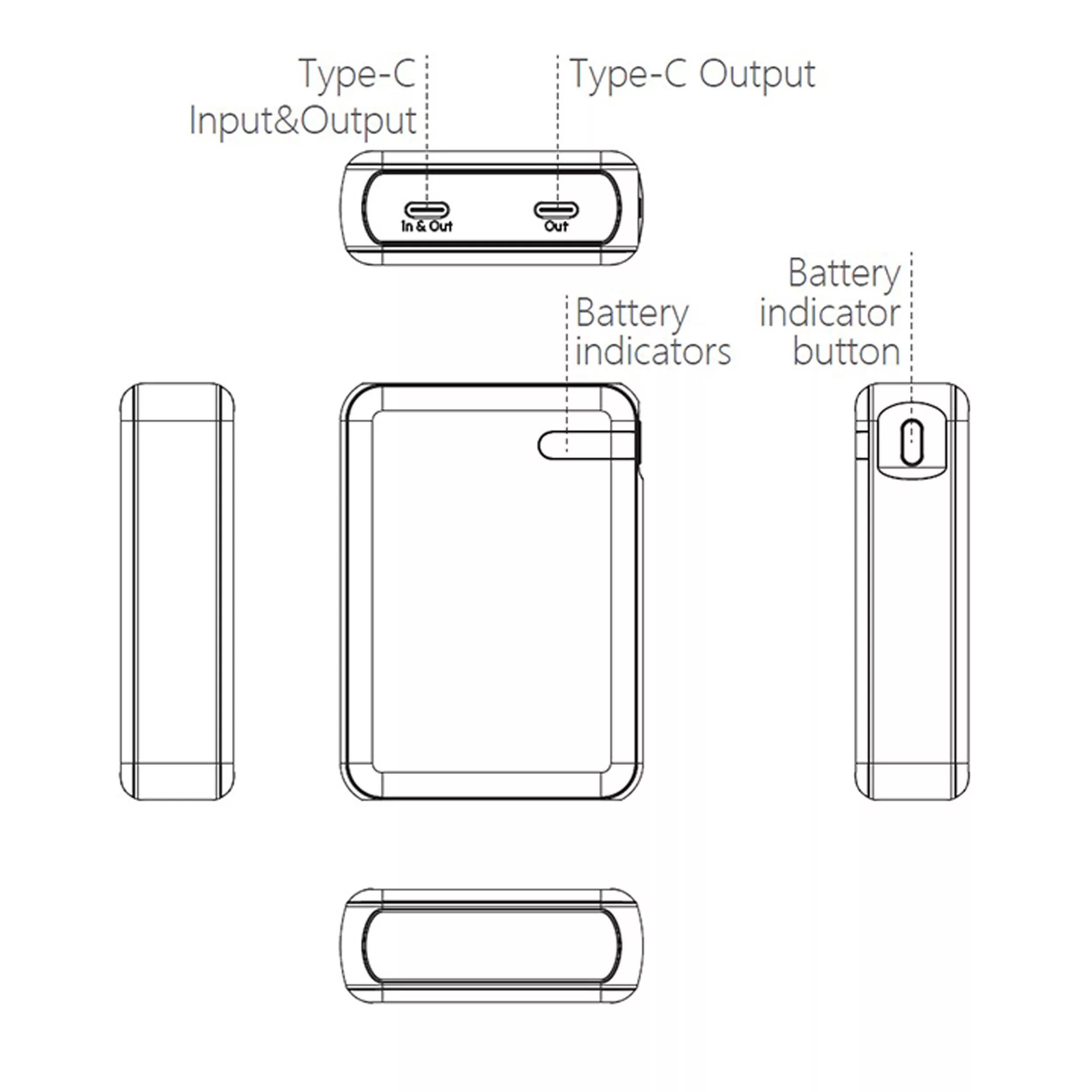 پاوربانک تراست مدل P222D ظرفیت 10000 میلی آمپر ساعت