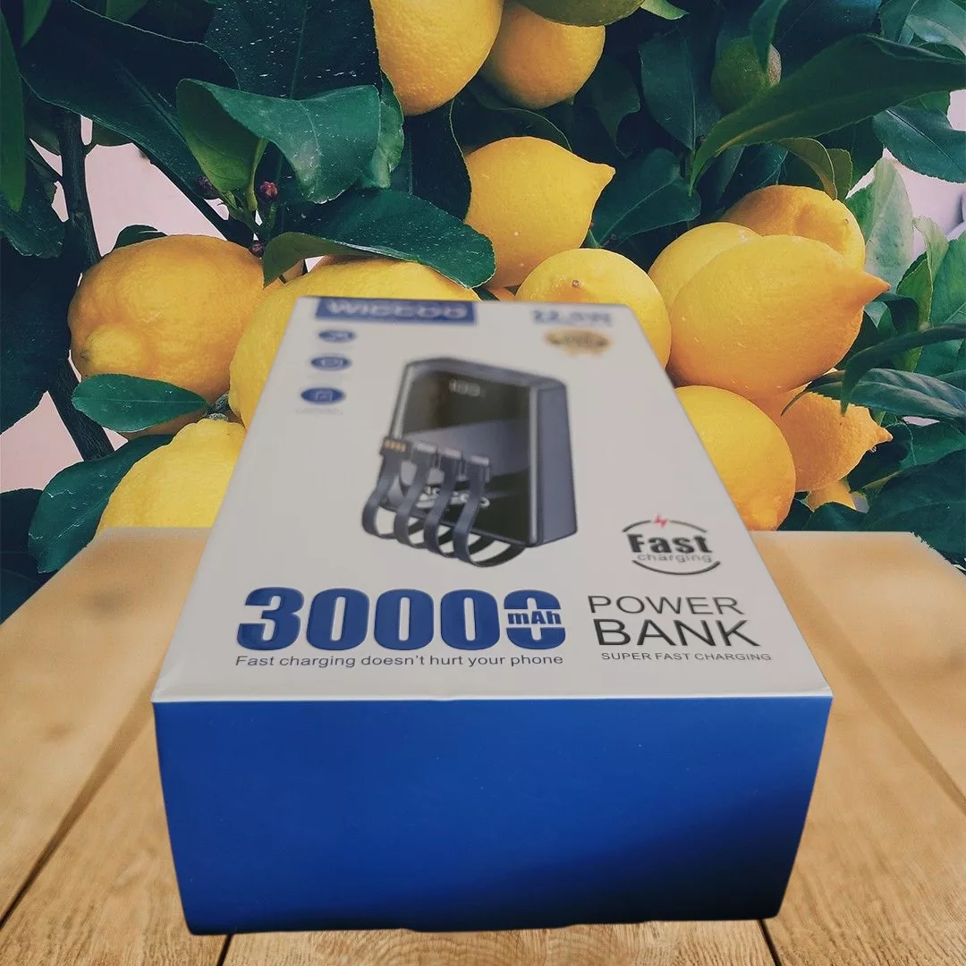 پاوربانک مدل WICC00 22.5W ظرفیت 30000 میلی آمپر ساعت