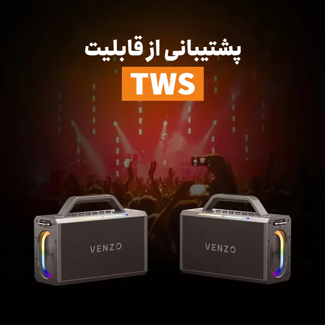 اسپیکر بلوتوثی قابل حمل ونزو مدل V51 به همراه 2 میکروفون