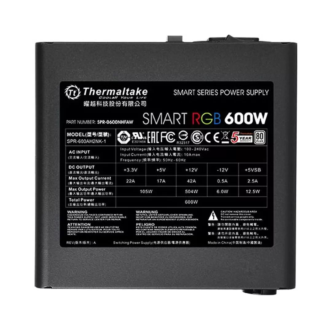 منبع تغذیه کامپیوتر ترمالتیک مدل SMART RGB 600W