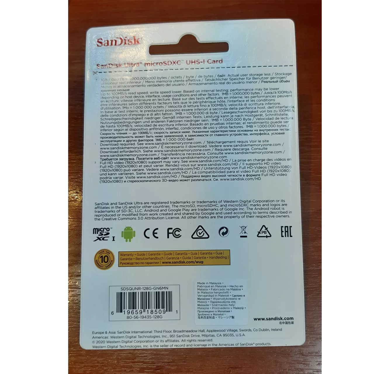 کارت حافظه microSDXC سن دیسک مدل Ultra کلاس 10 استاندارد UHS-I U1 سرعت 100MBps ظرفیت 128 گیگابایت