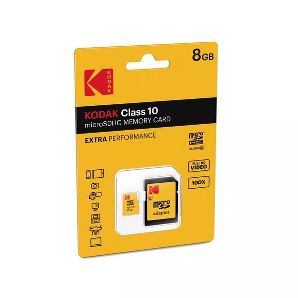 کارت حافظه SDHC کداک مدل V10 کلاس 10 استاندارد C10 سرعت 50mbps ظرفیت 8 گیگابایت