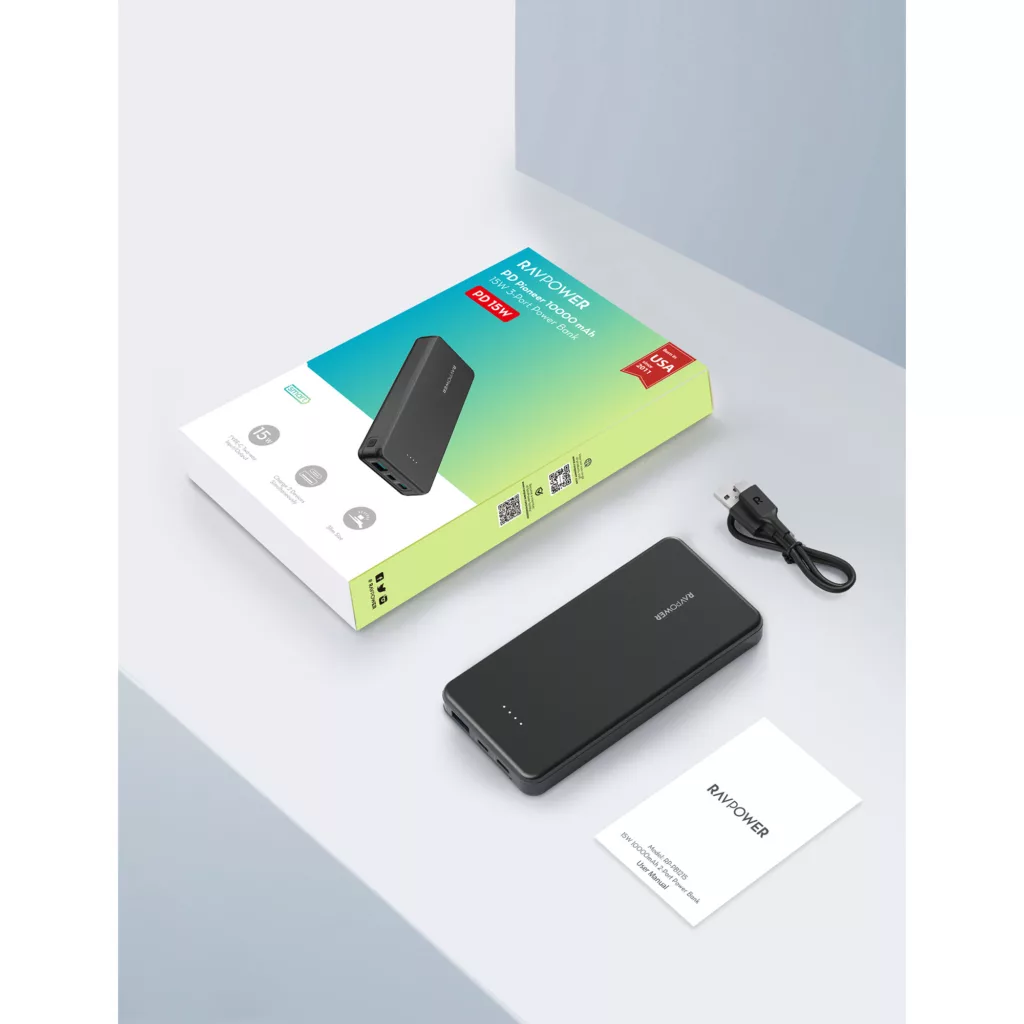 پاوربانک راوپاور مدل RP-PB1215 ظرفیت 10000 میلی آمپر ساعت