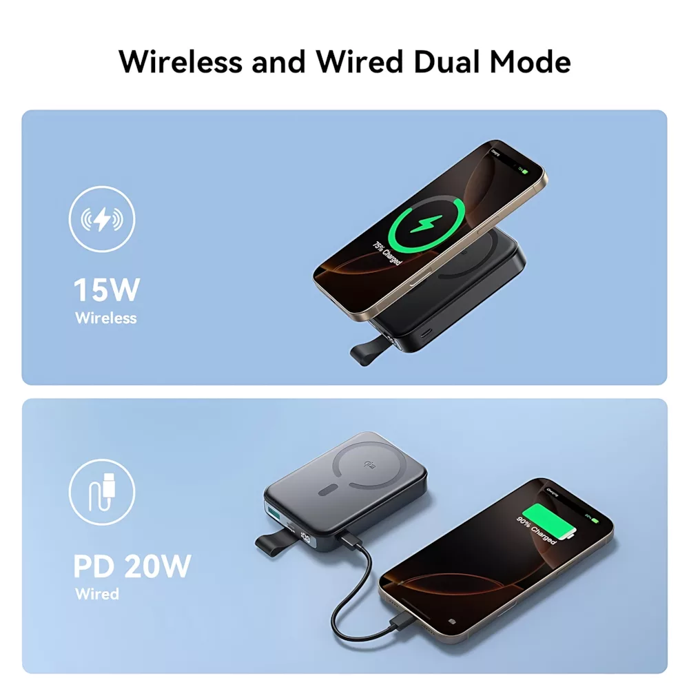 پاوربانک جوی روم مدل JR-PBM11 ظرفیت 10000 میلی آمپرساعت