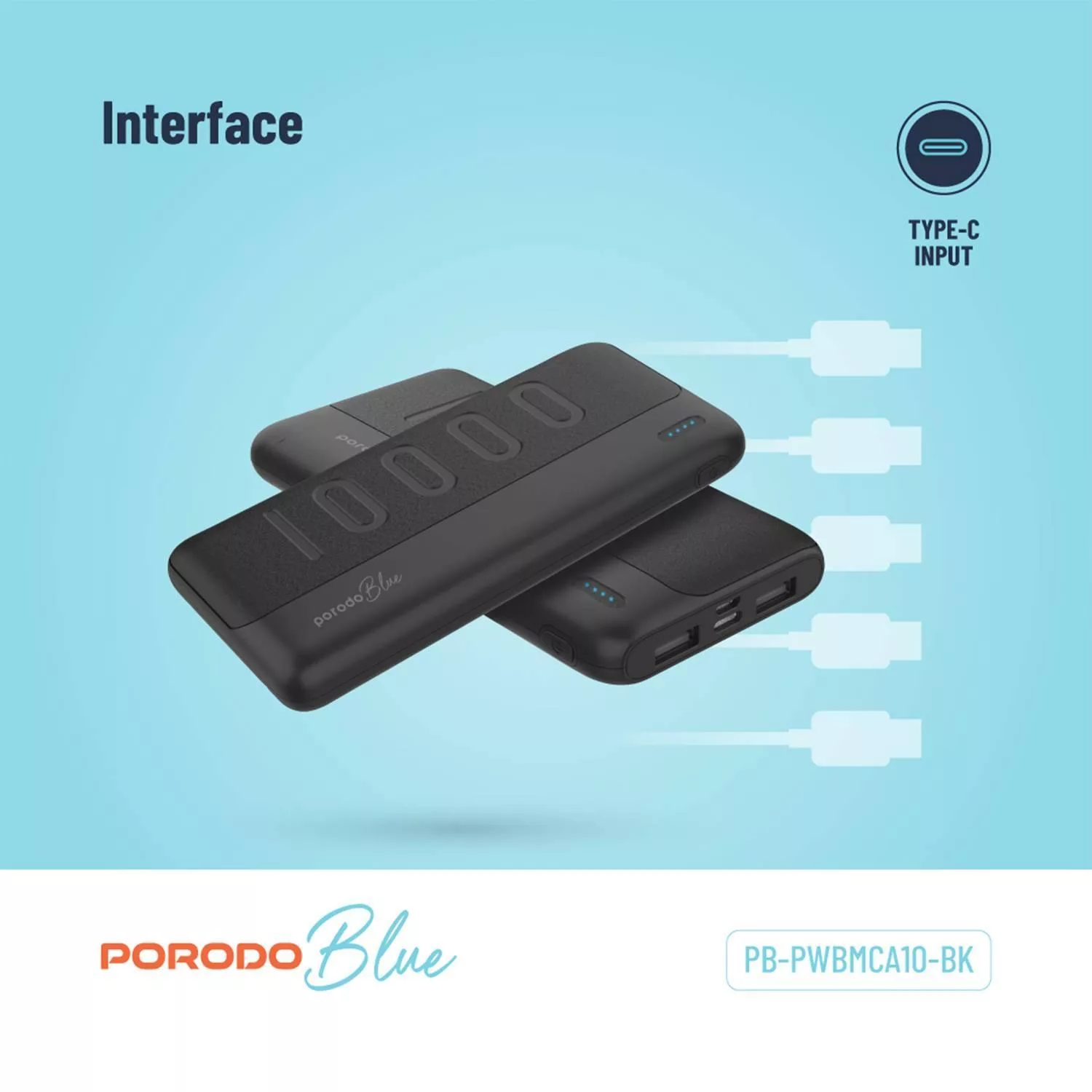 پاوربانک پرودو مدل SLIM POWER ظرفیت 10000 میلی آمپر ساعت