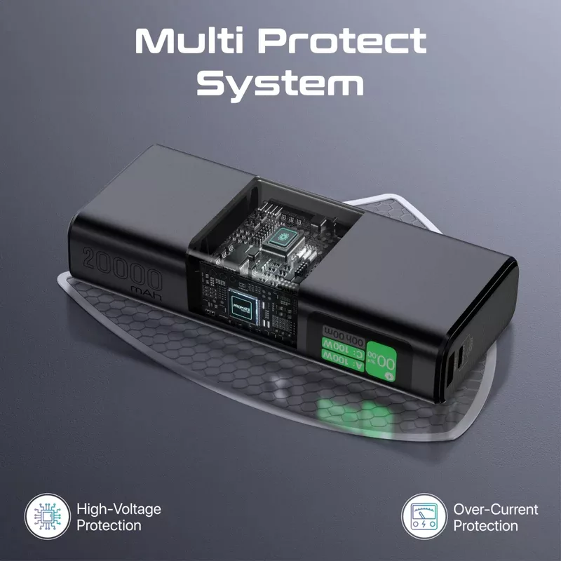 پاوربانک پرومیت مدل TITAN-130 ظرفیت 20000 میلی‌آمپرساعت