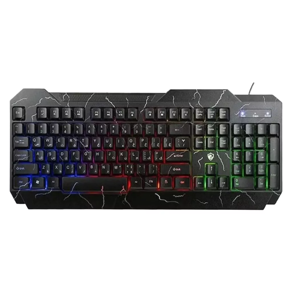 کیبورد مخصوص بازی بیاند مدل BGK-9500، سوییچ ممبران ، Full Size، نورپردازی LED RGB