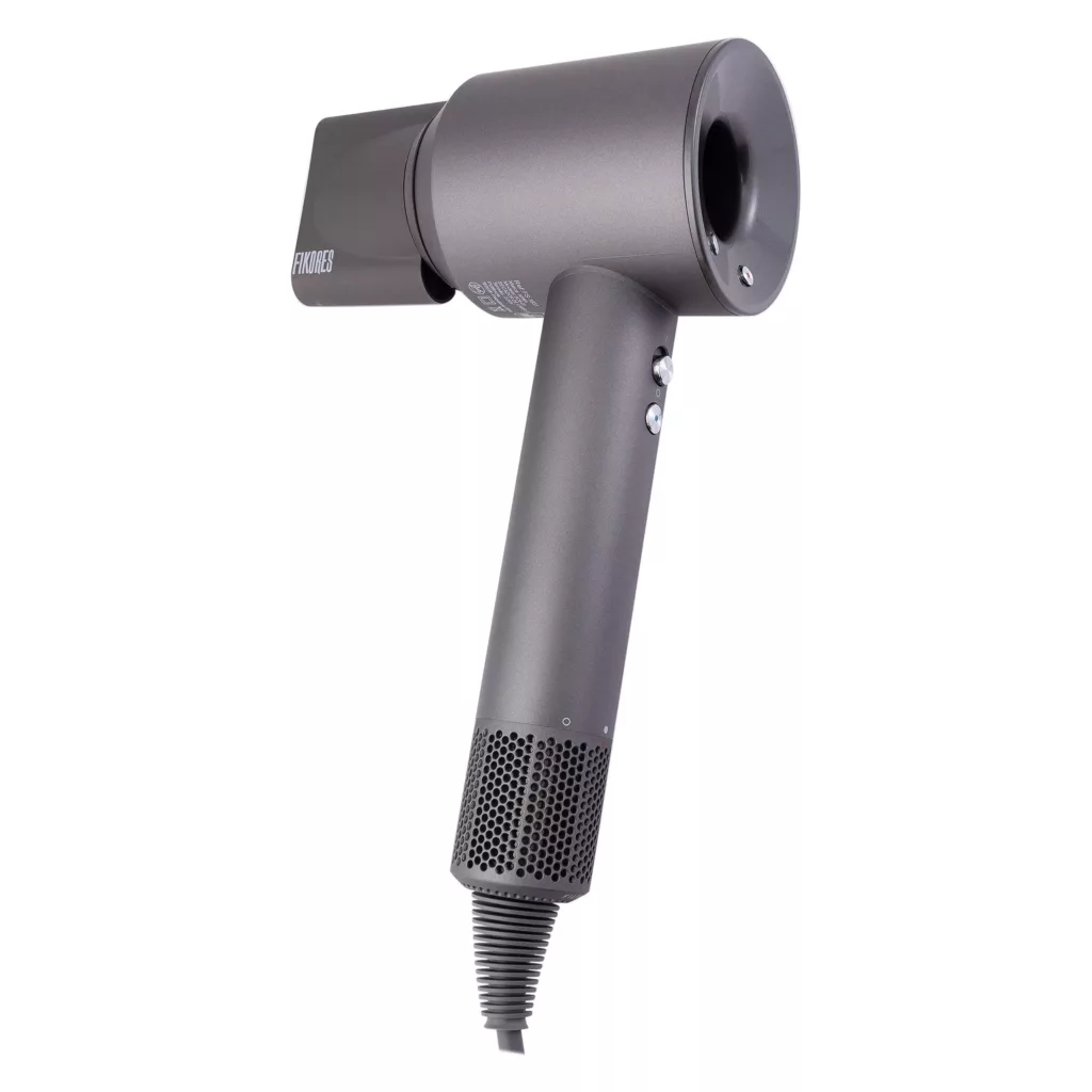 سشوار حرفه‌ای فیکورس مدل سوپرسونیک، موتور AC با توان مصرفی 1600 وات، دارای قابلیت باد سرد، قابلیت تعویض سری، دارای سیم گردان، با حالت صاف‌کننده و حجم‌دهنده، وزن 1200 گرم، تنظیم حرارت 3 حالته و کنترل سرعت 3 حالته، به همراه دیسپانسر و 5 عدد سری متمرکزکننده