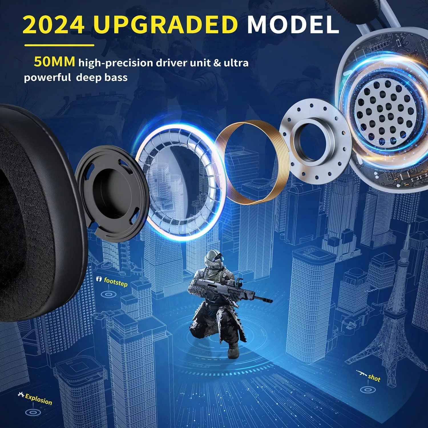 هدست بی سیم مخصوص بازی باهوان مدل G5000 7.1 Surround