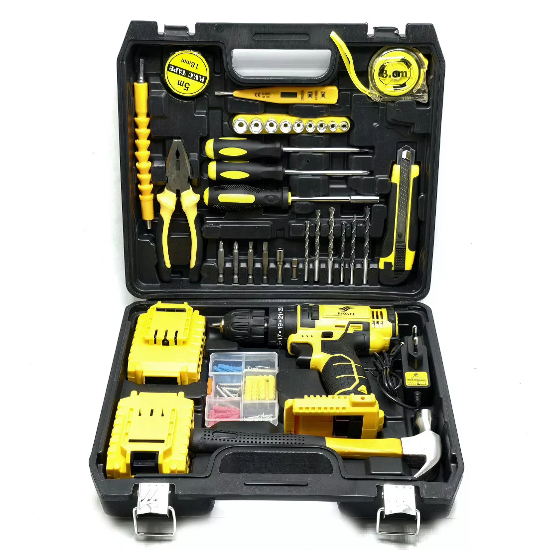 مجموعه 100 عددی دریل پیچ گوشتی شارژی چکشی بوزیل مدل BOZ-04-100PCS