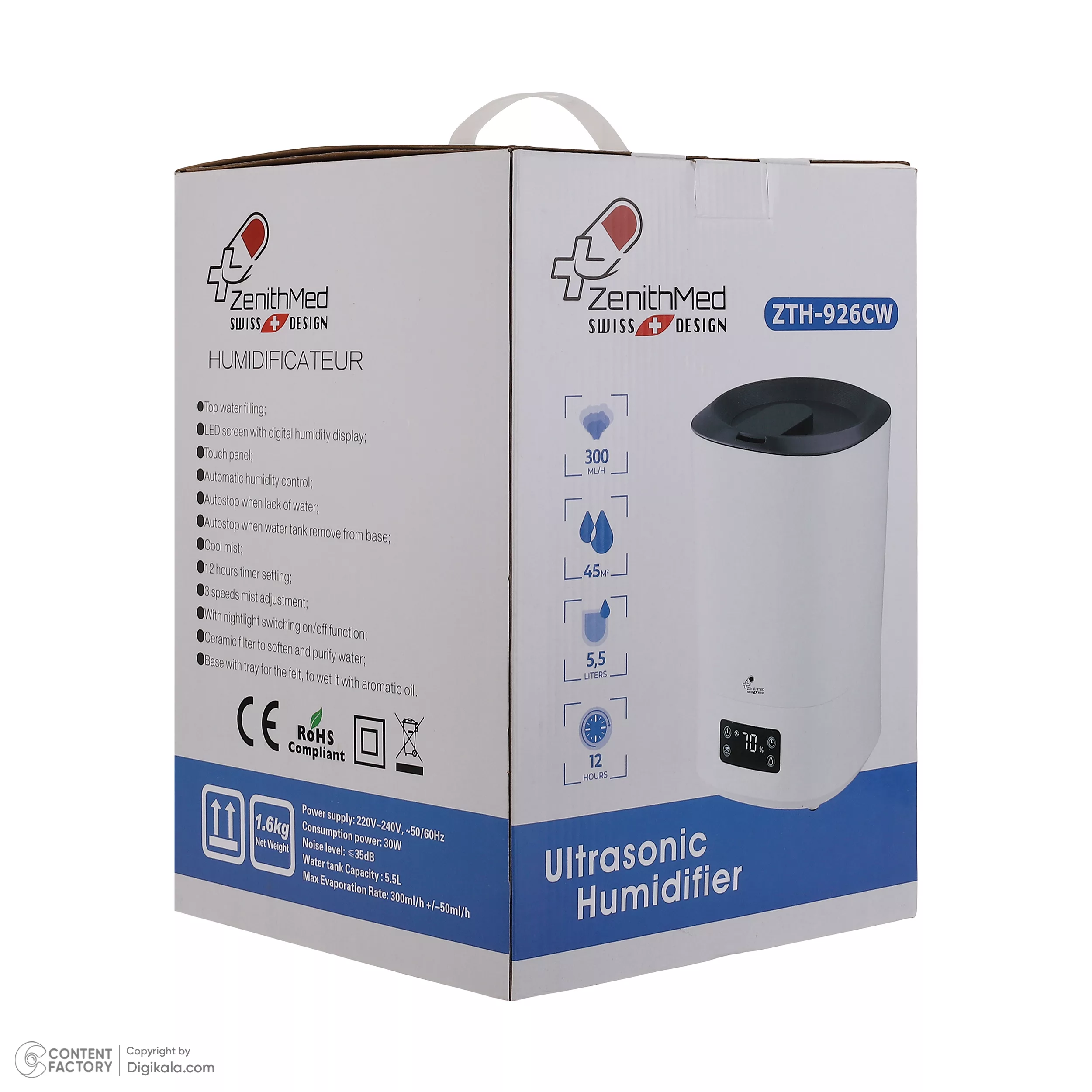 دستگاه بخور و رطوبت ساز سرد زنیتمد مدل ZTH-926CW