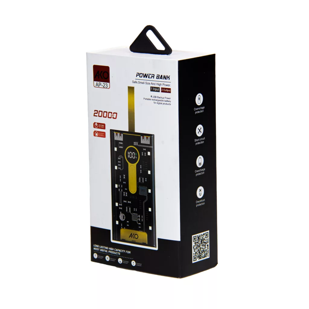 پاوربانک آکو مدل AP-23 ظرفیت 20000 میلی آمپر ساعت