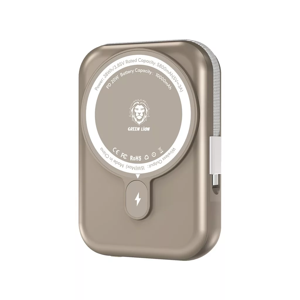 پاوربانک گرین لاین مدل monoco magsafe ظرفیت 10000میلی آمپر ساعت