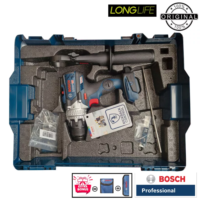 دریل پیچ گوشتی شارژی چکشی 13 میلی متری 18 ولت بوش مدل GSB 18V-110 C Extra