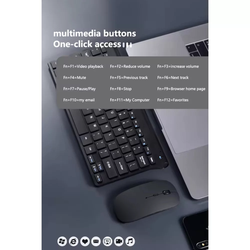 کیبورد و ماوس بیسیم مدل KB_201