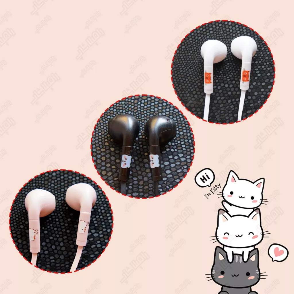 هندزفری طرح فانتزی گربه مدل GO-380 به همراه کیف هندزفری