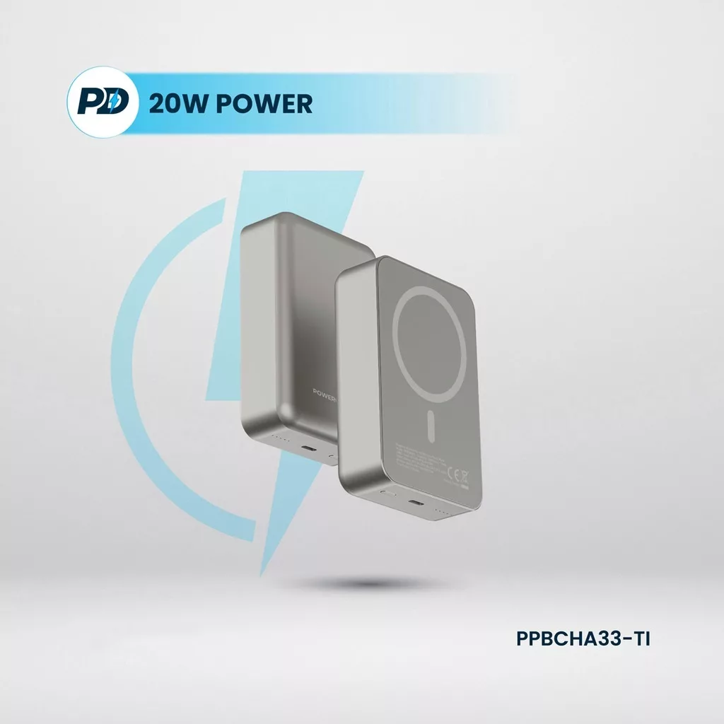 پاوربانک پاورولوجی مدل Magsafe aluminum ظرفیت 20000 میلس آمپر ساعت