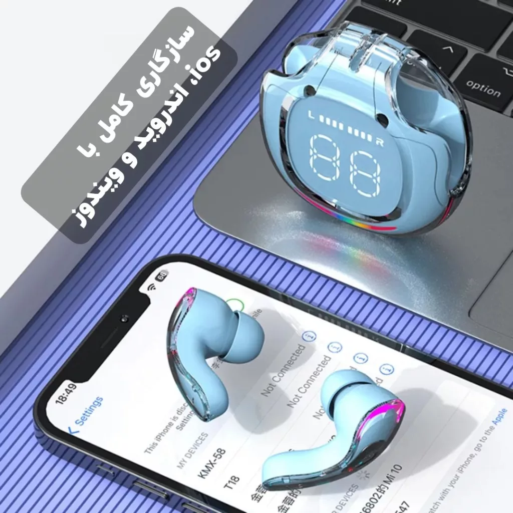 هدفون بلوتوثی مدل RC-TWS V5.4