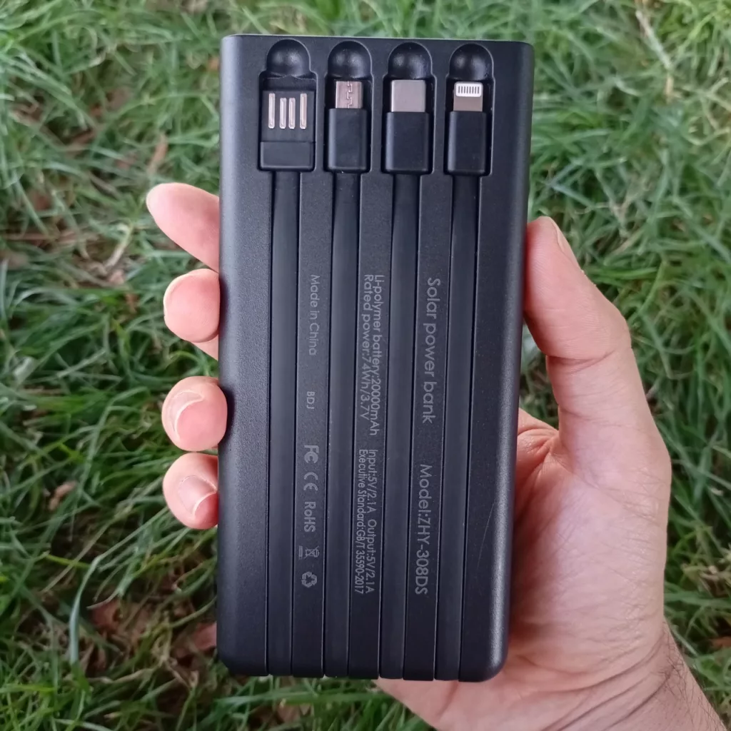 پاور بانک خورشیدی مدل ZHY-308DC ظرفیت 20000میلی‌آمپر ساعت