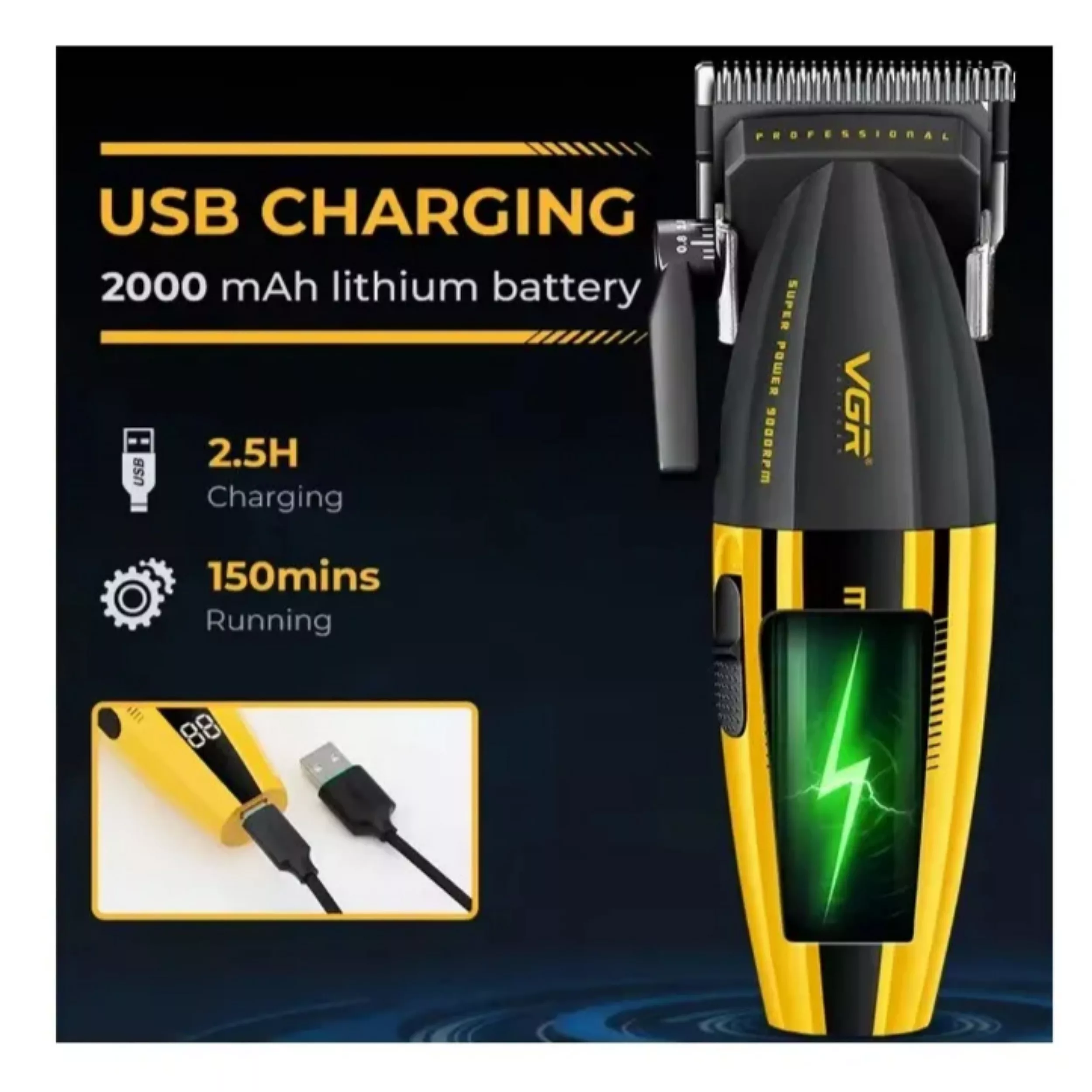 ماشین اصلاح موی سر و صورت شارژی وی جی ار مدل V-285