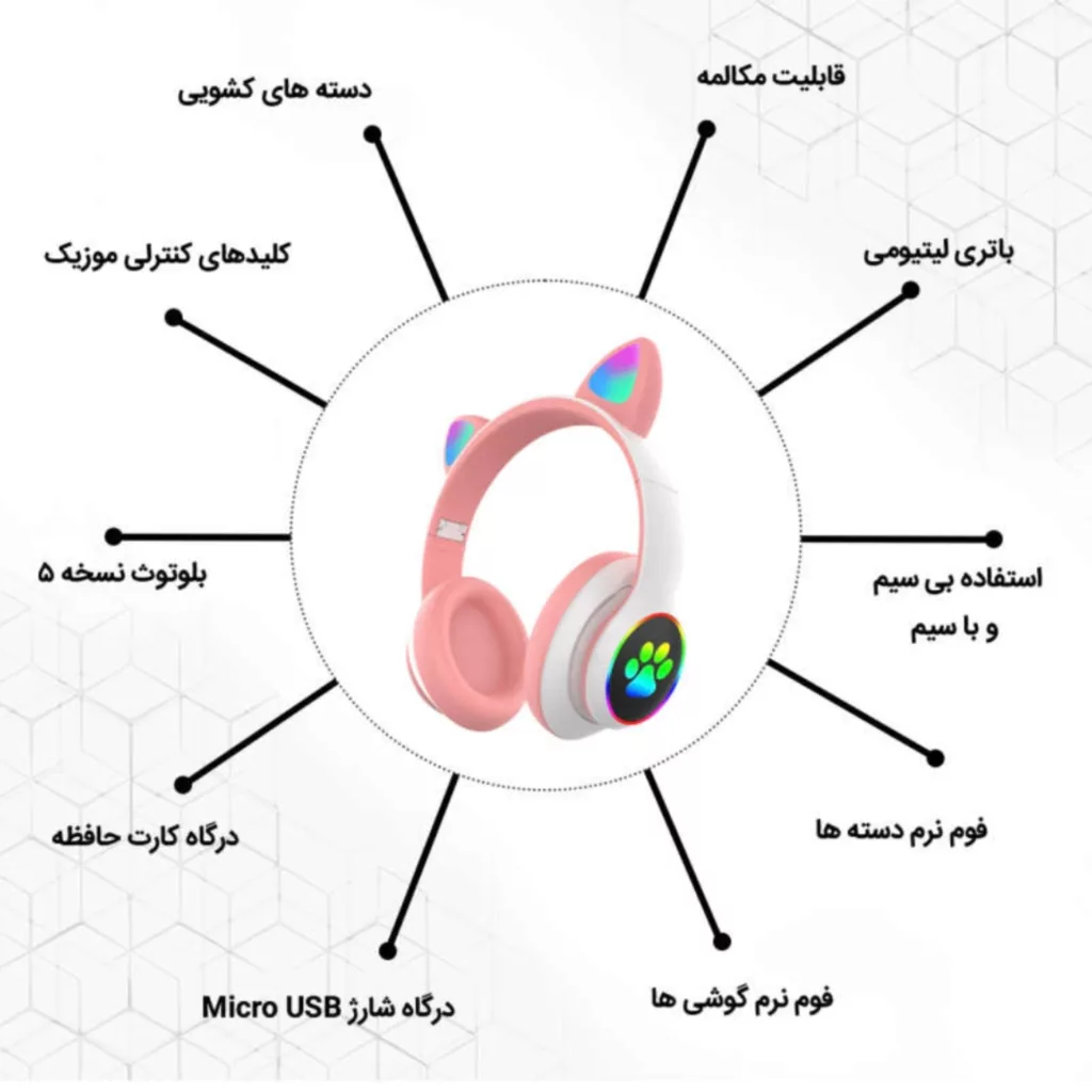 هدفون بی سیم مدل کت دیزاین STN-28 N2023