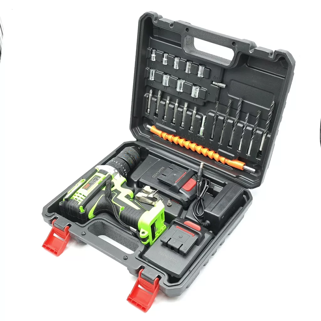 دریل پیچ گوشتی شارژی چکشی باس مدل 36V مجموعه 28 عددی