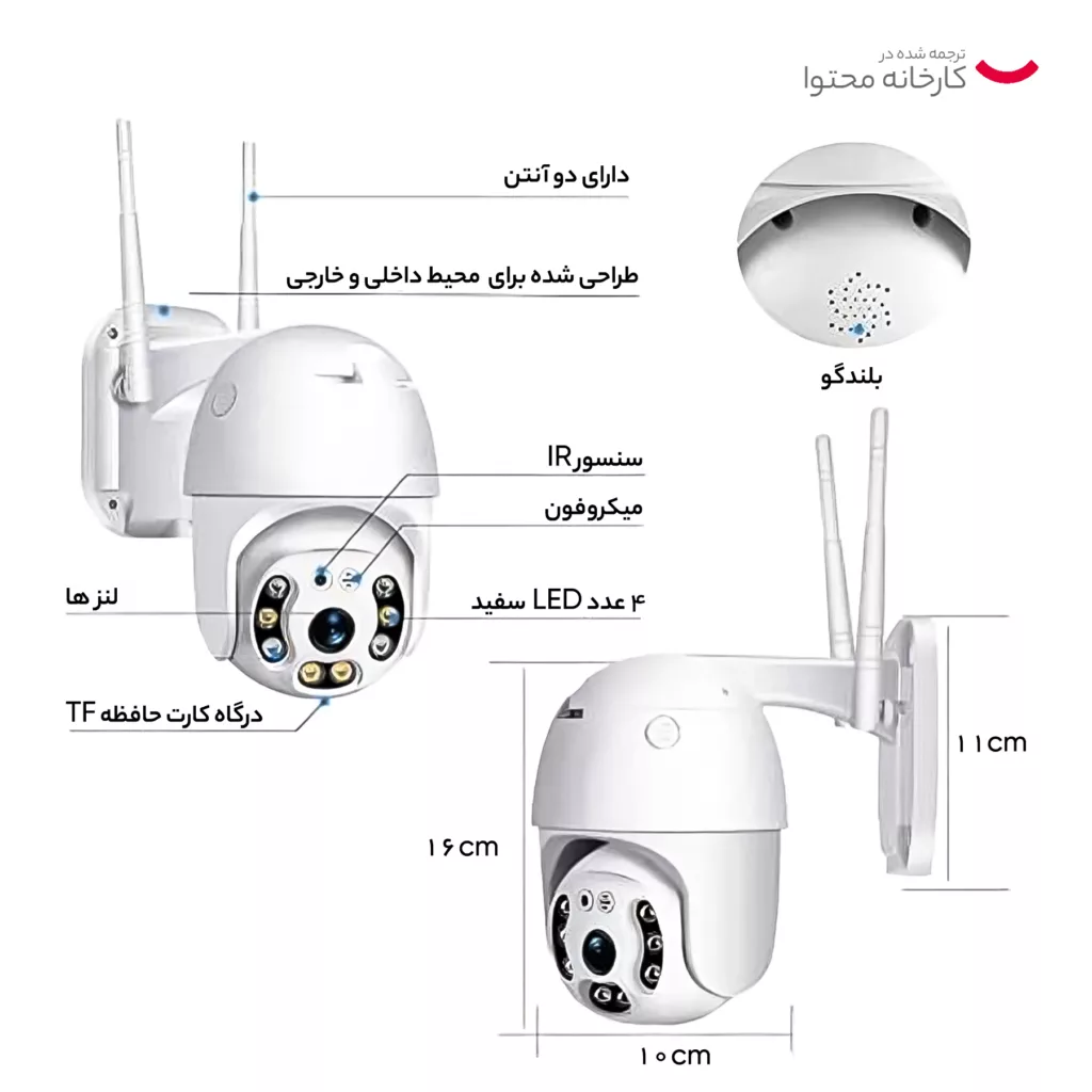 دوربین مداربسته تحت شبکه مدل mini speeddome v380